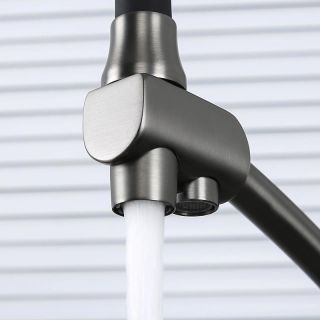 Смеситель для кухни Gappo G4398-19 с фильтром под питьевую воду оружейная сталь